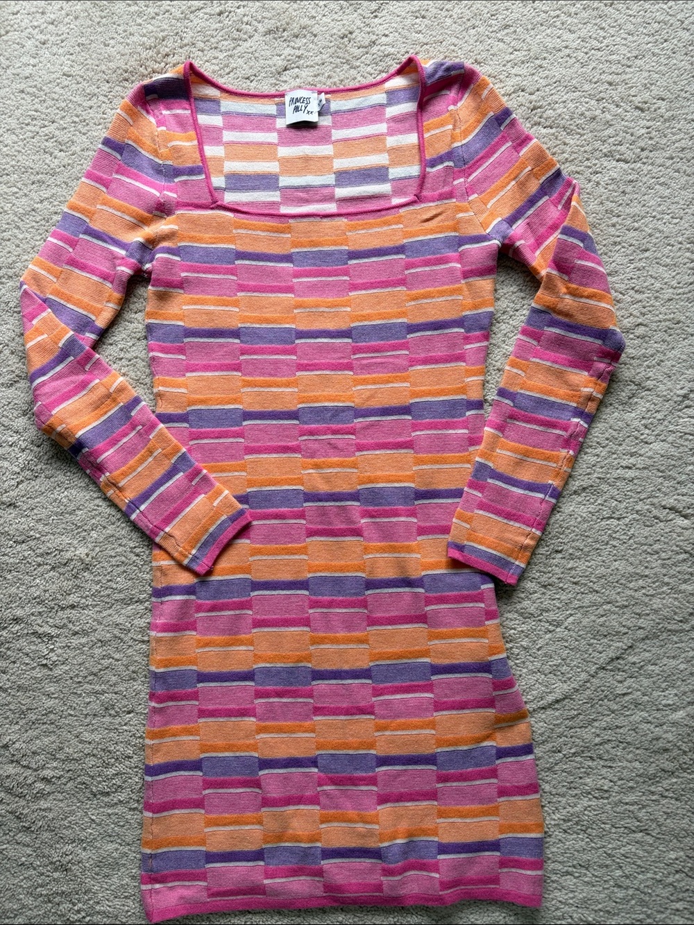 Princess Polly women/teen Striped Knit Dress - Pink, Orange & Purple